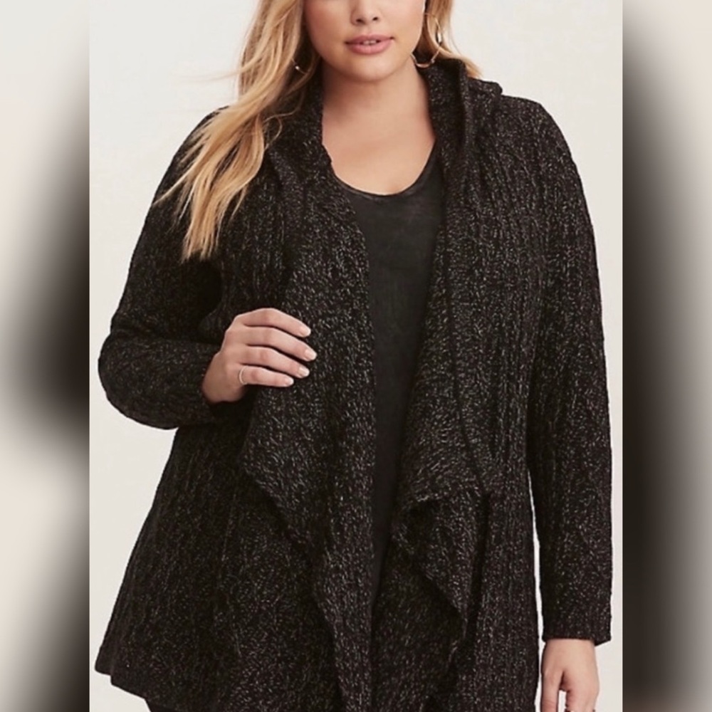 Torrid marble cardigan with hoodie